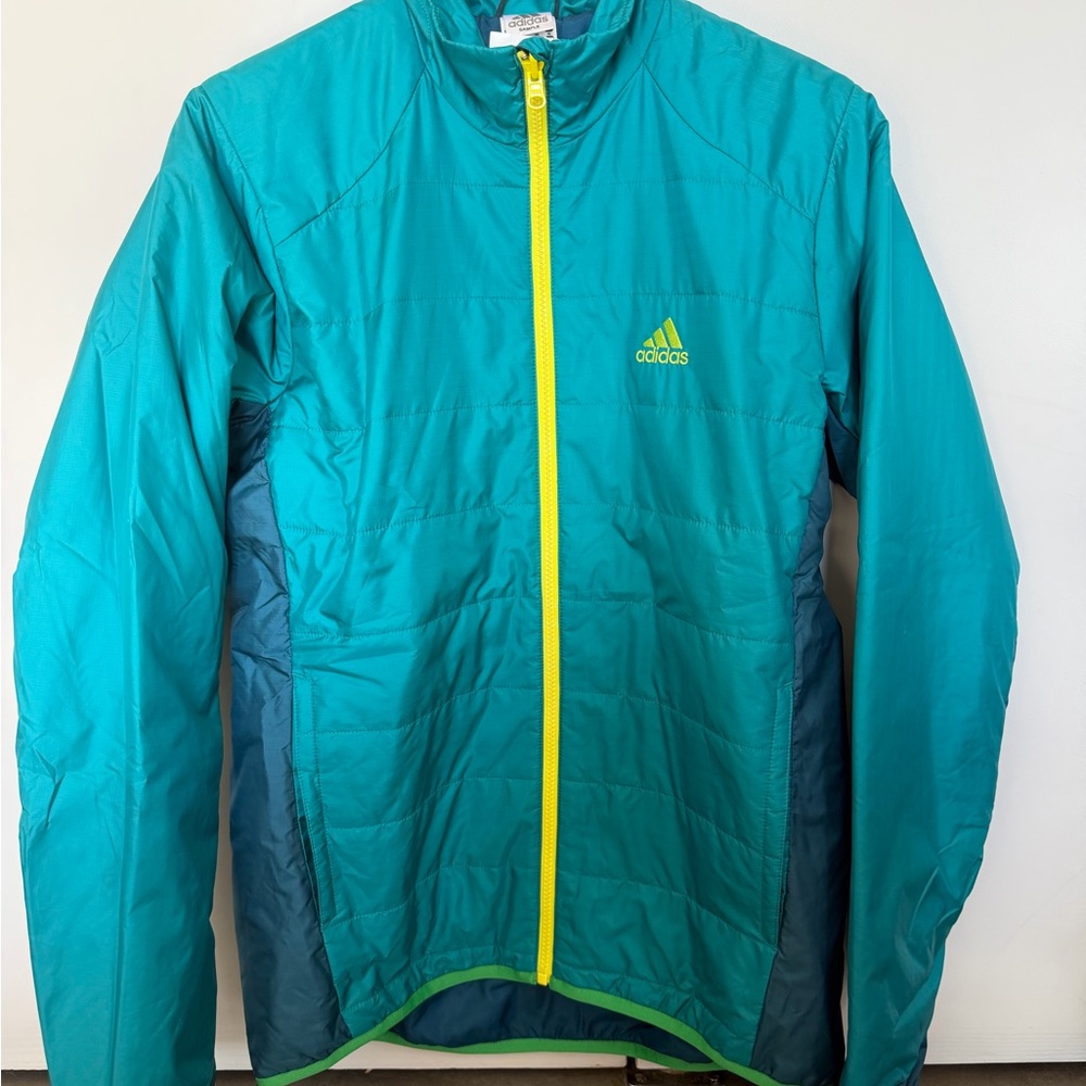 Adidas Turquoise Jacket with Lime Details
